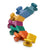 A set of eight colorful hair clips arranged in a curved line on a white background. The clips come in multiple vibrant colors including blue, teal, yellow, orange, green, purple, and pink.