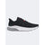 Gray running shoe with white sole on a light gray background