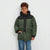 Sinsay Boy's Dark Green Quilted Buffer with Hood Jacket