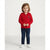 Polo Ralph Lauren Girl's Red Small Bear Graphic Front Zipper Hoodie