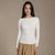 Sinsay Women's Off White Long Sleeve Wide Boat Neck Ribbed Blouse