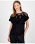 Anne Klein Women's Black Bateau-neck Rosette-detail Top | Anne Klein In Lebanon