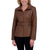 Kenneth Cole Reaction Women's Brown Belted Faux Leather Jacket