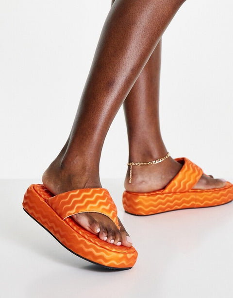 ASOS Design  Women's Orange Slipper ANS369 (Shoes53) shr