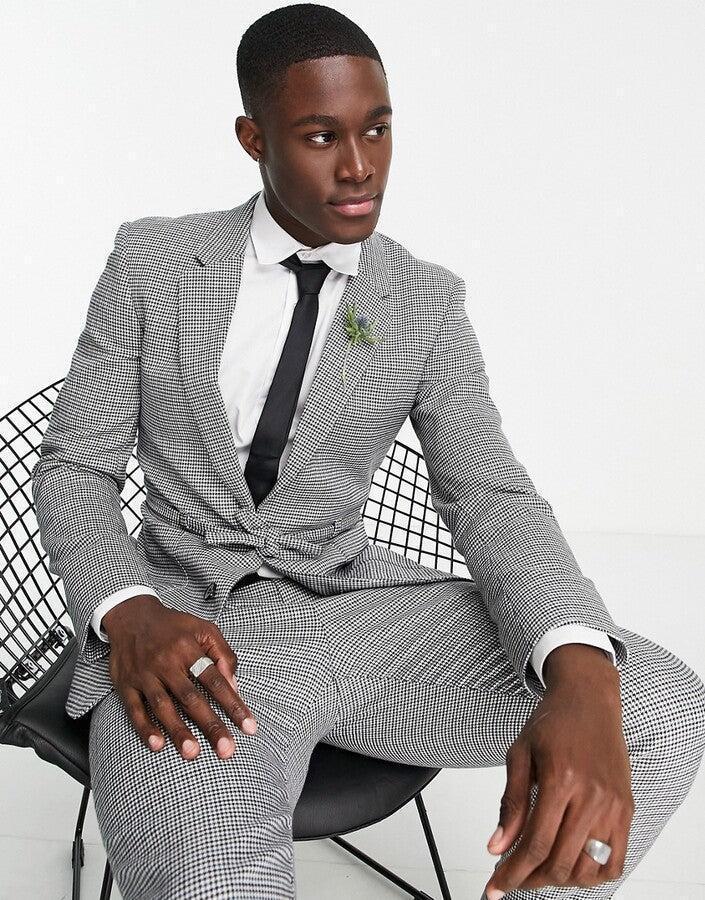 Grey Asos Blazer Jacket ASOS Blazer Suit Jacket Mens Size 42 Slim