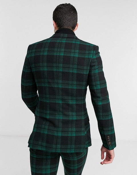 Asos Design Men's Green Blazer  ANF109 (AN61,AN70,AN101) SHR