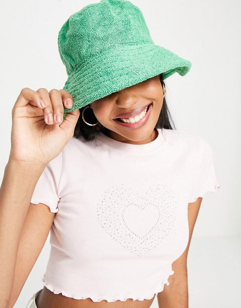 ASOS Design Women's Bright Green Hat  ANA21 shr