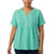 NY Collection Women's Green Short-Sleeve Henley T-Shirt