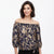 MSK Women's Navy & Gold Off-The-Shoulder Blouse