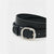 Sinsay Women's Black Silver Tone Square Buckle Belt
