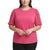 Karl Lagerfeld Women's Fuchsia Pearl-Embellished Puff Short-Sleeve T-Shirt