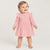 Sinsay Baby Girl's Light Pink Ribbed Ruffled Shoulders Dress