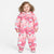 Sinsay Girl's Pink Multicolor Elastic Cuffs Hooded Snowsuit
