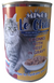 Can of Minou Le Chat cat food with a cat on the label