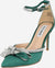 Steve Madden Women's Dark Green Satin Lumie re Heels | Steve Madden In Lebanon