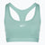 Light blue sports bra with Nike logo on a white background