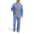 Hanes Men's Blue Woven Button Down Pajama Set