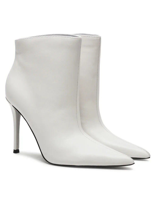 Steve Madden Women's White Leather Sentinel Heeled Boot |Steve Madden In Lebanon