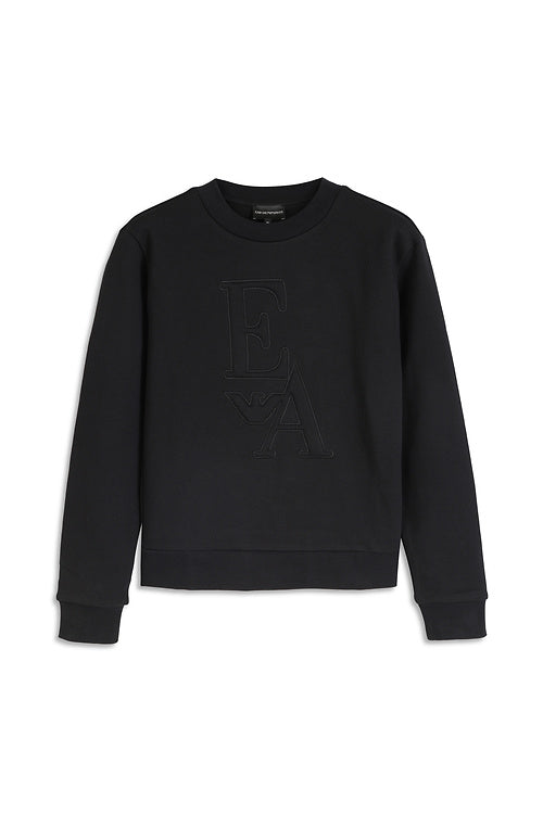 Emporio Armani Women's Black Logo Printed Sweatshirts | Emporio Armani In Lebanon