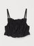 Divided Women's Black Flounce-Trimmed Crop Top | Divided In Lebanon