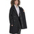 DKNY Women's Plus Black Four-Button With Belt Wool Coat