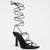 Wild Pair Women's Black Eross Lace-Up High Heel Dress Sandals