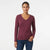Aveto Women's Light Plum V-Neck Long-Sleeve Blouse