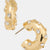 On 34th Womens Gold Pave Chubby Hoop Earrings