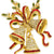 Holiday Lane Womens Gold Crystal Imitation Pearl Triple Bell Pin