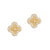 Adornia Womens Gold Clover CZ Halo Stud Earrings
