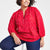 Tommy Hilfiger Womens ScarletIvory Dot Print Pintuck 34-Sleeve Top