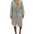 Gap Mens Heather Grey Hooded Waffle-Knit Robe XL