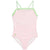 Polo Ralph Lauren Girl's Pink Green Gingham Ruffled One-Piece Swimsuit