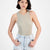 Hippie Rose Women's Khaki Green Mineral-Washed Ribbed Seamless Bodysuit