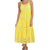 Robbie Bee Women's Yellow Lace-Inset Tiered Maxi Dress