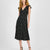 Lucy Paris Women's Black White Dot-Print Flutter-Sleeve MIDI Dress