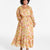 Vince Camuto Women's Crushed Orange Floral Smocked-Waist Maxi Dress