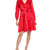 Anne Klein Women's Red Poppy Fuschia Rose A-Line Wrap Blouson Sleeve Dress