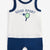 First Impressions Boy's White And Navy Angel White Good Sport Graphic Romper