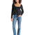 Steve Madden Womens' Black Avielle Blouse
