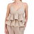 BCBG New York Womens Khaki V-Neck Tiered Peplum Cami Blouse