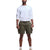 Mode Of One Men's Darkgreen Relaxed-Fit Crinkled Cargo Shorts