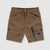 Ring Of Fire Boy's Brown Dull Gold Stretch Twill Cargo Shorts