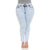 White Mark Women's Light Denim Acid Wash Skinny Jeans