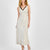 Lucy Paris Women's Beige Champagne Kasen Lace-Trim Slip Dress