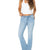 Celebrity Pin Women's Light Blue Mid Rise Extended Tab Bootcut Jeans