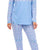 Cuddl Duds Women's Blue Brushed Sweater Knit Pajama Set