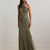 Lauren Ralph Lauren Women's Green Beaded Mesh Halter Gown