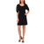 Msk Women's Black Contrast-Sleeve Jersey Shift Dress