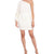 BCBG New York Women's Off White One Shoulder Long Sleeve Ruched Mini Dress